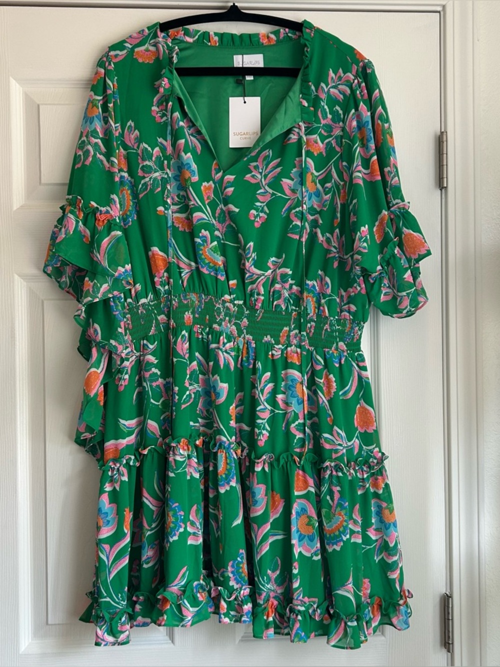 Sugarlips green boho mini dress size 2x nwt